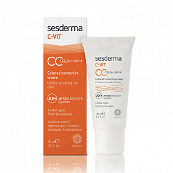Sesderma C-VIT CC Cream SPF 15, Крем корректирующий тон кожи СЗФ 15 с витамином С, 30 мл