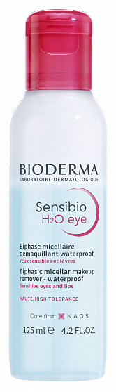Bioderma Sensibio H2O Двухфазное мицеллярное средство для очищения глаз и губ, 125 мл