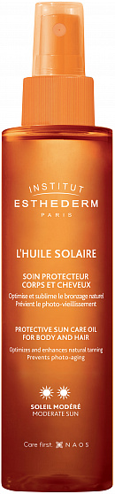 Institut Esthederm Suncare Солнцезащитное масло для тела и волос при умеренном солнце, 150 мл