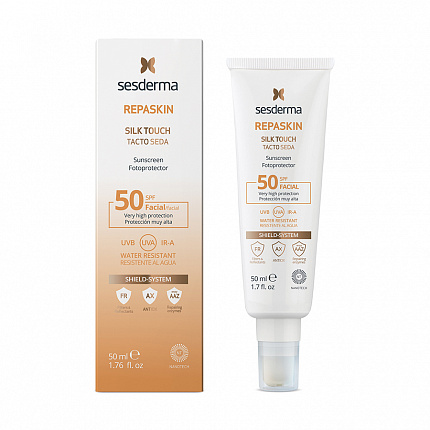 Sesderma REPASKIN SILK TOUCH COLOUR Facial sunscreen SPF 50 Средство с тонирующим эффектом, 50 мл