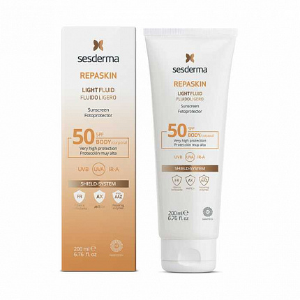 Sesderma REPASKIN LIGHT FLUID Body sunscreen SPF 50 Флюид нежный солнцезащитный СЗФ 50, 200 мл